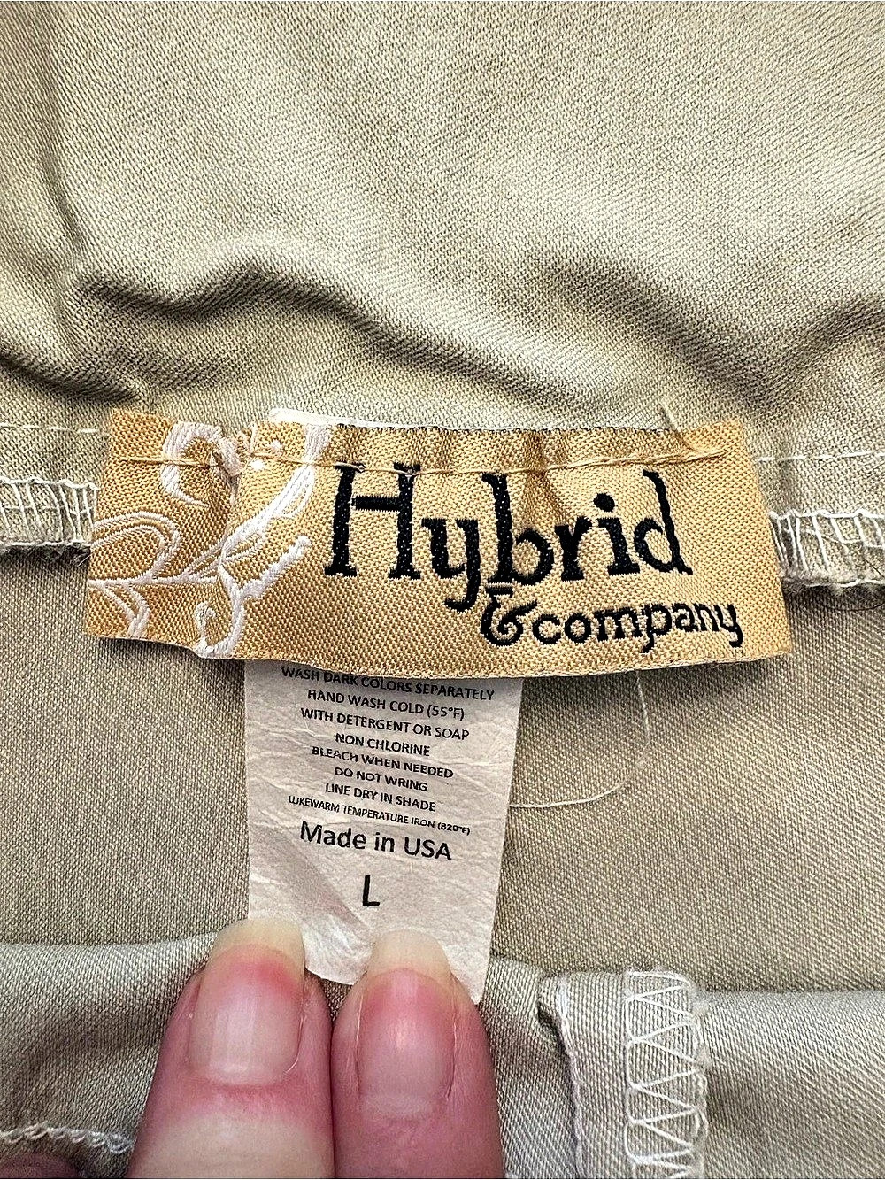 Hybrid & Company Khaki Beige Pull On Skinny Pants Size L - Picture 8 of 8